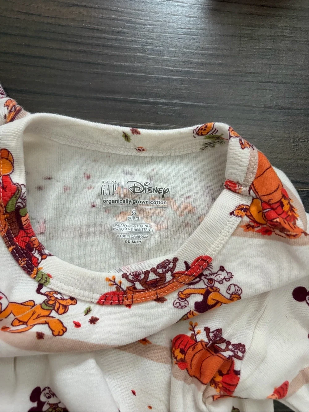 Gap Disney Thanksgiving Pajama Set 5T